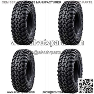 Four (4) Heavy Duty 8 Ply Radial DOT UTV/ATV Tires - 25x8-12 & 25x10-12, Black