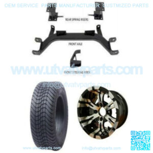 EZGO Marathon Low Profile Tire/Wheel Combo & 4" Drop Axle Lift Kit Bundle