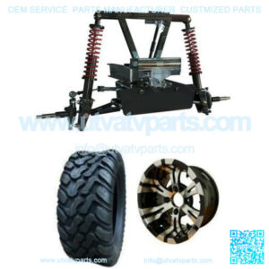 EZGO RXV Electric Mud Terrain Tire/Wheel Combo & 6" A-Arm Lift Kit Bundle (2008-2013)