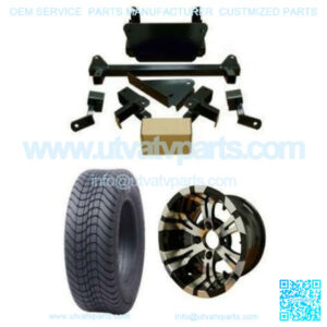Yamaha Golf Cart Low Profile Tire/Wheel Combo & 4" Block Lift Kit Bundle