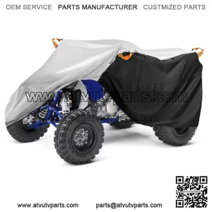 Quad Bike ATV Cover Waterproof Dust Protector Black+Silver For Yamaha YFZ 450 R