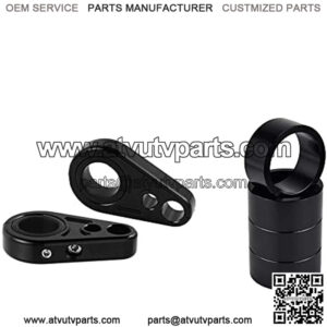 Black Billet Front Brake Line Clamps with 1" or 3/4" ATV A-Arms and 1" Suspension Lift Spacer Kit Universal for Most Models