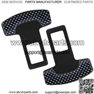 Car Seat Belt Clips 2Pcs, Universal Seat Belt Clips Carbon Fiber Alarm Stoppers for Car Seats Belt Buckles, Auto Metal Belt Plugs Car Seat Belt Silencers