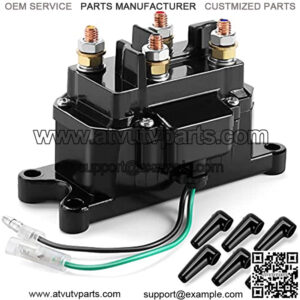 12V 250A Winch Solenoid Relay Contactor Thumb Truck for ATV UTV 2000-5000lbs Winch with 6 Protecting Caps - Ovsor