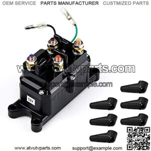 Winch Solenoid DC 12V 250A Relay Contactor Thumb Truck with Protect Caps Replacement for ATV UTV 4x4 Vehicles