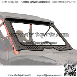 Vented Front Glass Windshield for 2019+ Honda Talon 1000X / 1000R / 1000X-4 | Aluminum Frame | DOT Approved Laminated Safety Glass Windshield | Includes Manual Wiper