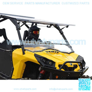 Scratch Resistant 3-in-1 Flip Windshield for 2011-2020 Commander 800/1000 / Max | 1/4"Thick Polycarbonate 250X Stronger than Glass | Can be set to Open, Vented, or Closed!