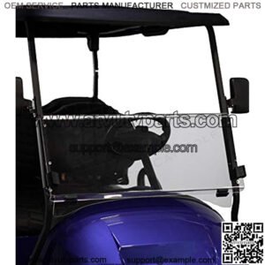 Club Car Precedent Clear Fold Down Impact Resistant Windshield for CC Precedent Golf Cart INSTALLS in Minutes!