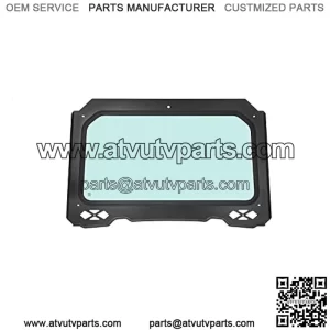 Full Glass Windshield W/Wiper Compatible with 2014-2018 Polaris RZR 900 1000 Trail, S, XP Turbo Black Frame