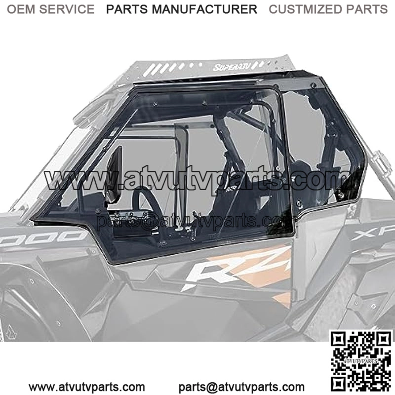 SuperATV Polaris RZR XP 1000 | XP Turbo | 900 | S 900 Hard Cab Enclosure Upper Doors and Rear Windshield - Scratch Resistant Polycarbonate - Light Tint