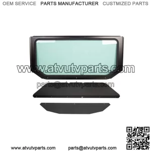 For 17-23 Can Am Maverick X3 Full Glass Windshield W/ Sun Visor UV Protect