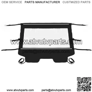 For Kawasaki TERYX 4 800 2014-23 Sailcloth Vinyl Rear Windshield W/ Clear Window (For: Kawasaki Teryx4 800)