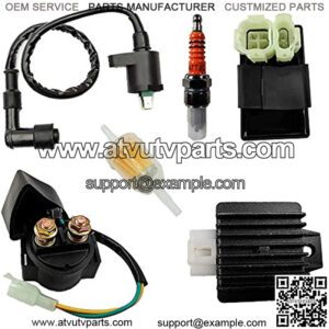 ATV Ignition set Ignition Coil 6 Pin AC CDI Solenoid Relay Voltage Regulator For 49cc 50cc 70cc 90cc 110cc 125cc ATV Chinese Go Kart Dirt Bike Pit Bike Etc.