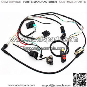 Full Wiring Harness Loom Solenoid Coil Regulator 50cc 70cc 90cc 110cc 125cc Dirt Pit BIke Electric Start Engine
