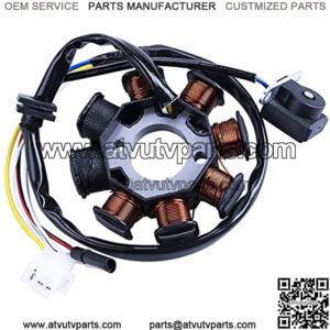 Ignition Stator Magneto AC 8 Pole 4 Wire Coil For GY6 49cc 50cc 80cc 125cc 150cc 139QMB 147QMD 152QMI 157QMJ Engine Scooter Moped ATV Sunl Roketa Dune Buggy Go Kart