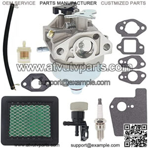 16100-Z0Y-853 Carburetor + 16950-ZM0-003 Petcock Kit for GCV190 GCV190A GCV190LA GC190 HRB217 HRX217 HRX217K1 HRX217K2 Manual Choke Engines with Air Filter Kit