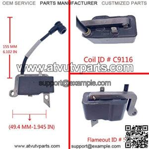 Ignition Coil for Echo String Trimmer GT-230 SRM-261 SRM-260 SRM-230 PPT-260 SHC-260 P021003910 A411000110 ZF-IG-A00656-P