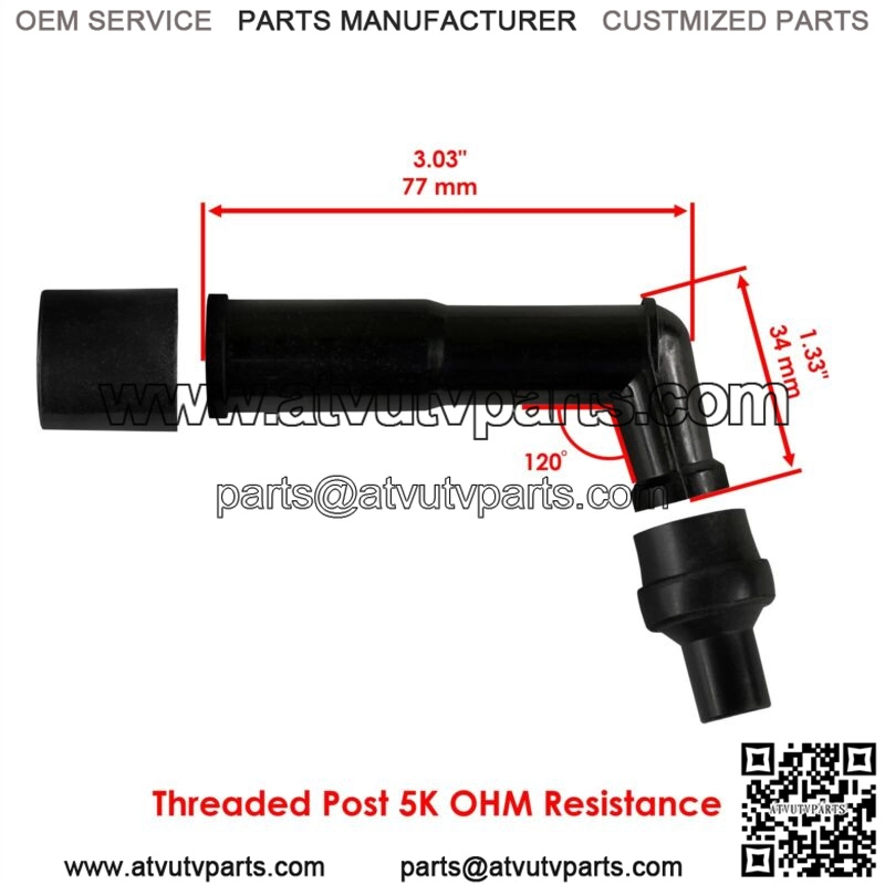 Ignition Coil w/ Spark Plug Caps 23" Wire for Kawasaki Vulcan 1500 1997-2008 - Image 3