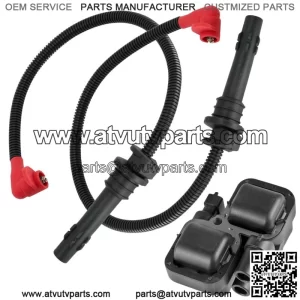 Ignition Coil with Spark Plug Wires for Polaris 4017693 | 4017692 | 2876049  (For: Polaris)