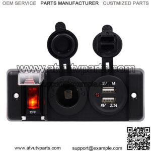 Three-position board center console power switch + red dual usb+12V seat