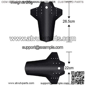 1 Pair Bike Fender MTB Mudguard with Gold Carbon Fiber Pattern Mountain Bike Mud Guards Universal Front and Rear Bicycle Fenders Fits 20"/24"/26"/27.5"/29" Downhill Mountain Bike