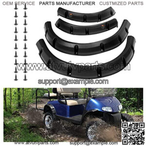 Golf Cart Fender Flares for EZGO TXT| Club Car Precedent| Yamaha G22| EZGO RXV| Club Car DS| Yamaha Drive G29 - Set of 4 (Front and Rear)