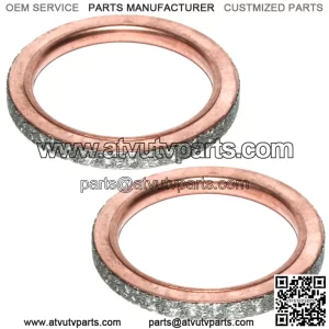 2 Exhaust Muffler Pipe Gaskets for Yamaha XT550 1982-1983 / XT600 1984-1995