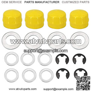 Front Wheel Axle Hardware Kit Replacement for M143338 GX21931 R27434 Z9972H M123254 Hub Caps Thrust Washers E-Clips Pack-4