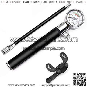 Mountain Bike Shock Pump with Gauge, 300 Psi - High Pressure Meter Bicycle Air Supply Inflator