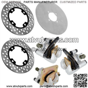 Front Rear Brake Caliper w/ Disc Pad for Yamaha Kodiak 450 YFM450F 4x4 2003 2004