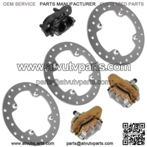 Front R/L & Rear Brake Disc with Caliper for Can-Am CanAm Renegade 850 2018 2022 (For: Can-Am)