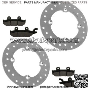 Front L/R Brake Discs with Brake Pads for Can-Am Maverick Max 1000R 2014-2018 (For: Can-Am)