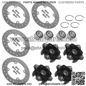 Front & Rear Wheel Hubs & Brake Disc Kit For CanAm Defender HD10 2018 2019