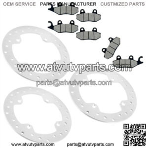 Front and Rear Brake Rotor Disc w/ Pad For Can-AM Commander 1000 2011- 2016 (For: Can-Am)
