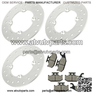 3 Front and Rear Brake Disc Rotor W/ Pad Fits Can-Am Outlander 400 2x4 2004-2005