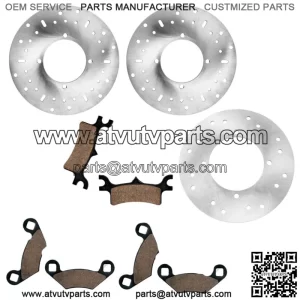 Front Rear Brake Disc Rotor W/ Pads for Polaris Sportsman 800 2005 2006 2007 (For: Polaris Sportsman 800)