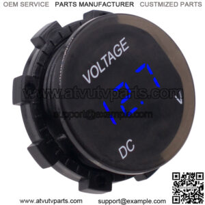 Blue car digital display voltmeter