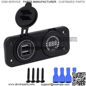 Center console 4.2A with aperture dual USB green +12V color screen voltmeter