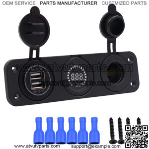 Center console 4.2A with aperture dual USB red + color screen voltmeter 12V + 12V seat with light