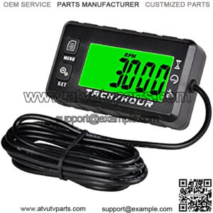 Digital Self Powered Hour Meter Tachometer,Maintenance Reminder,Alert RPM Reminder,User Shutdown,Waterproof,Use for ZTR Lawn Mower Generator Marine ATV Motor and Gas Powered Equipment