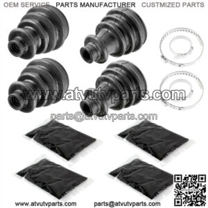 2 Front Axle Inner Outer CV Boot Kit fits Polaris Ranger 500 2x4 4x4 2006 2007