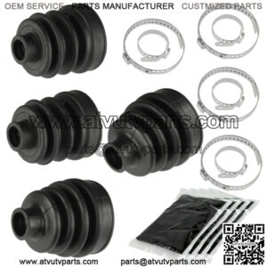 2 Rear Axle Outer And Inner CV Boot Kit for Yamaha Rhino 700 YXR700F Fi 2008-13