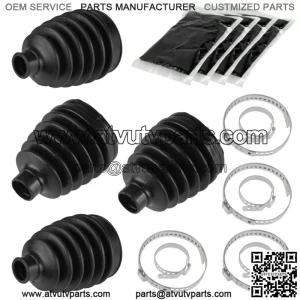 2 Front Axle Outer And Inner CV Boot Kit for Polaris Scrambler XP 1000 2014 2015 (For: Polaris)