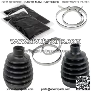 Front Axle Outer And Inner CV Boot Kit for Polaris Scrambler XP 1000 2014 2015 (For: Polaris)