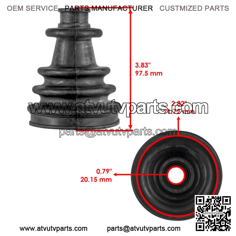 Front Axle Outer CV Boot Kit for Polaris Scrambler 500 4X4 1999-2009 - Image 2