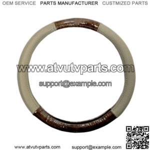 Woodgrain/Woodgrain and Black Golf Cart Steering Wheel Cover