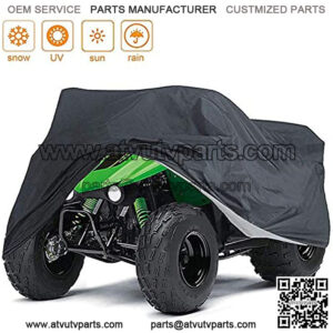 ATV Cover - Waterproof Windproof Quad Bike ATC 4 Wheeler Cover, All Weather Outdoor UV-Resistant ATV Covers, Suitable for Kawasaki Yamaha Suzuki Honda Polaris Black (103x43x47 inches)