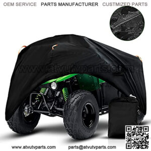 ATV Cover Waterproof Heavy Duty 4 Wheeler Cover Quad Cover All Season Weather Proof Outdoor UV Protection for Polaris Kawasaki Yamaha Suzuki Honda (Black XXLarge)