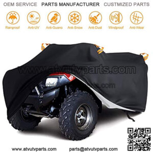 Custom Indoor ATV Cover Universal fit Polaris Sportsman Yamaha Grizzly Wolverine YFZ Honda Sportrax TRX Kawasaki Bayou Wheel Car Black 78.74x37.4x41.73 inch