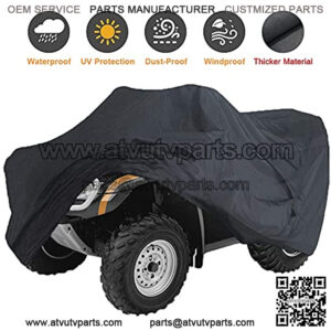 ATV Cover. 420D Heavy Duty Tear-Resistant Fabric. Quad Cover for Kawasaki, Arctic Cat, Honda, Polaris,Yamaha, and More. Protection Against Water, Wind, UV. 4 Wheeler Accessories